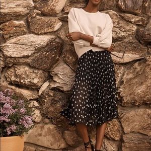 A&F Pleated Chiffon Midi Skirt